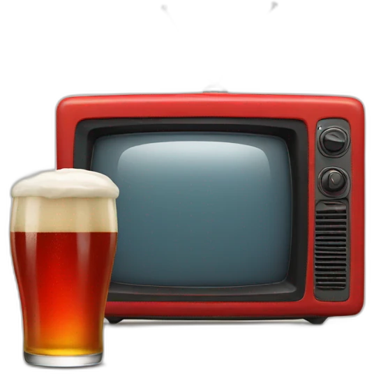 red tv with beer emoji