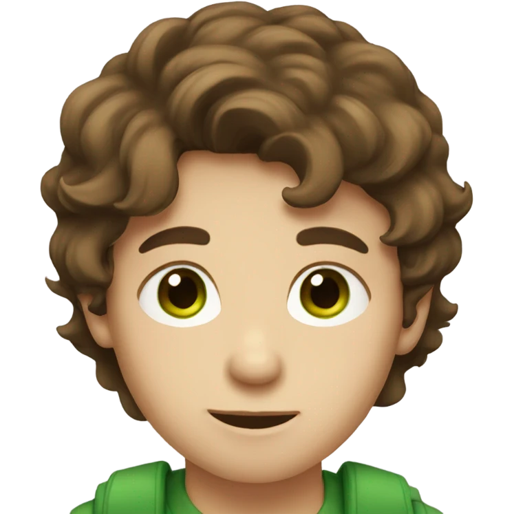 Boy with brown hair and green eyes emoji