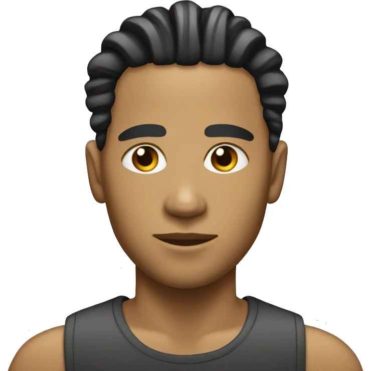 light skin man with short slick back dreads emoji