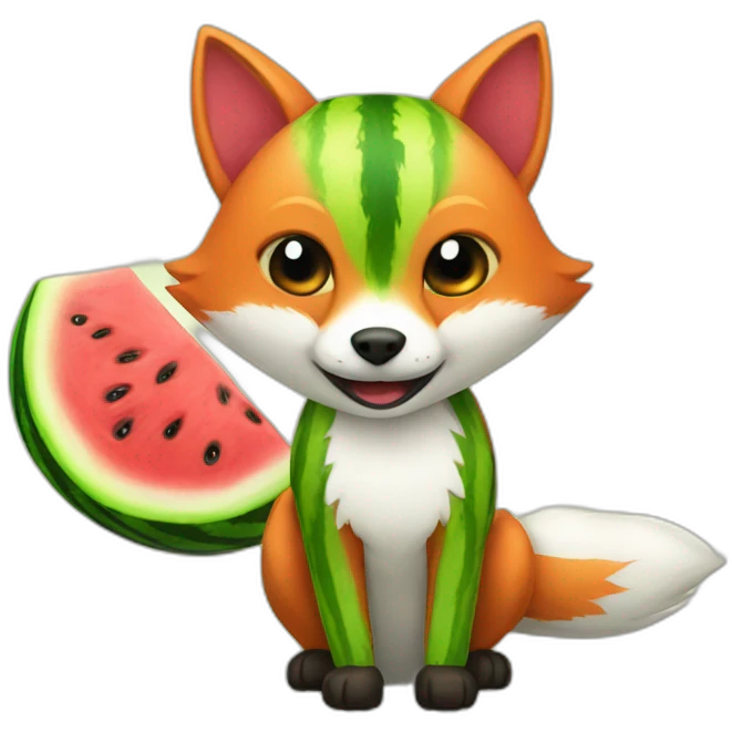 Watermelon fox emoji