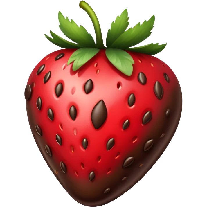 Chocolate dipped strawberry emoji