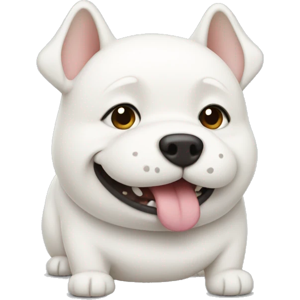 chubby white dog with a belly emoji