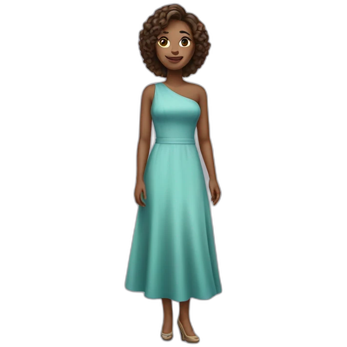 realistic woman with with a dress emoji