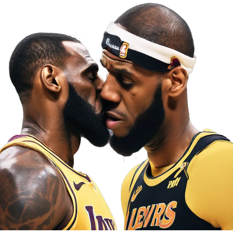 Lebron kissing lebron emoji