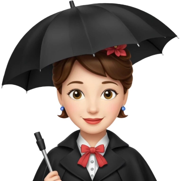Mary Poppins with an umbrella emoji