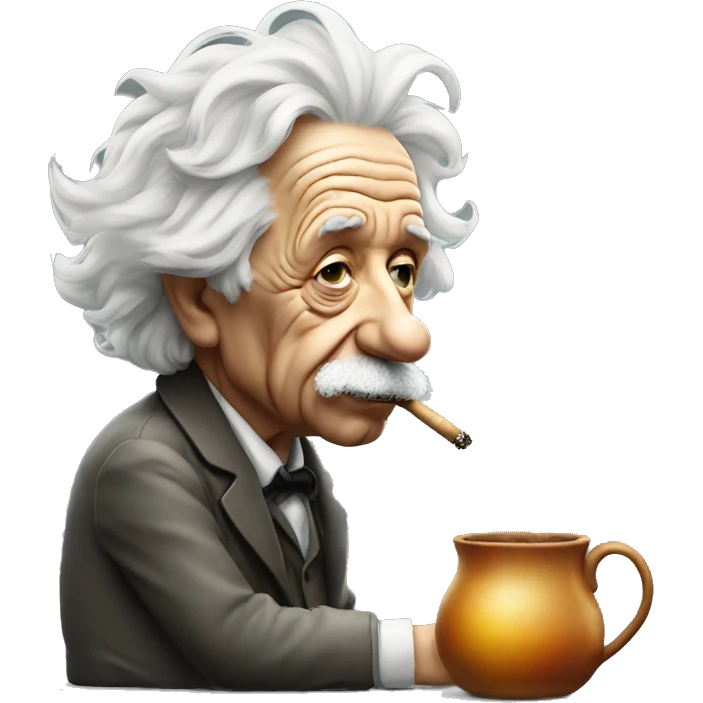 Albert Einstein smoking pot emoji