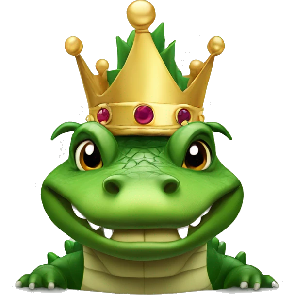 alligator ith a crown emoji
