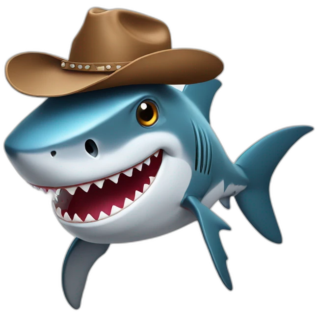 Shark in cowboy hat emoji