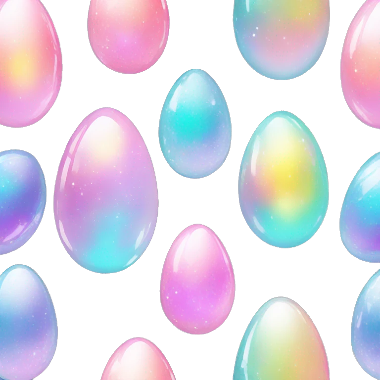 Sparkly glossy Pastel iridescent crystal glass egg emoji