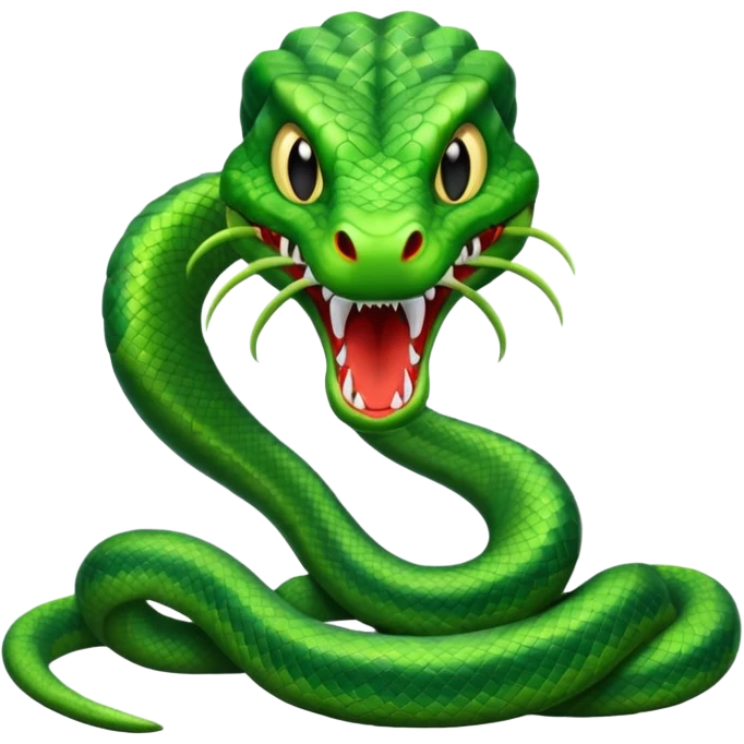 full body of vipers with fangs, front face  emoji