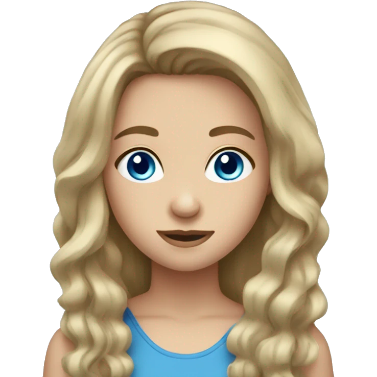 A girl with dark blond hair and blue eyes emoji