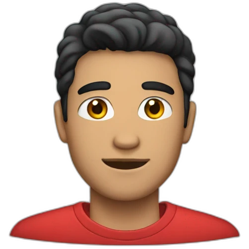 white blackhaired guy in red shirt  emoji
