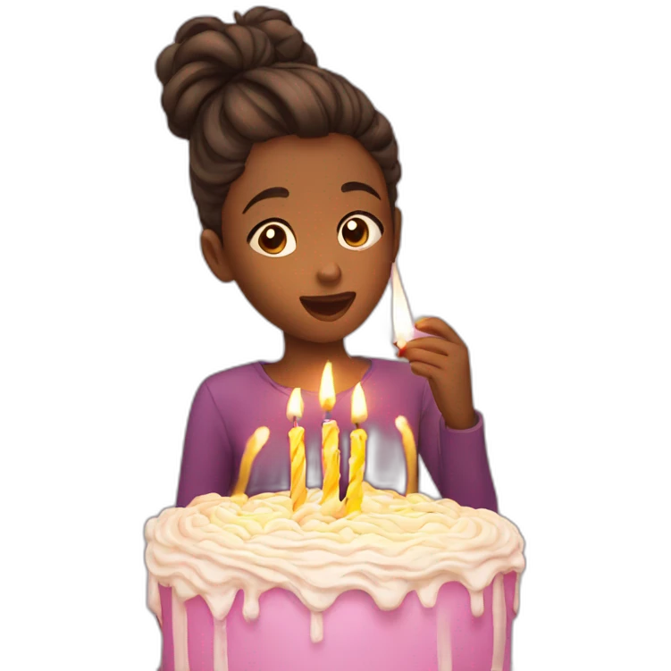 girl blowing out candles emoji