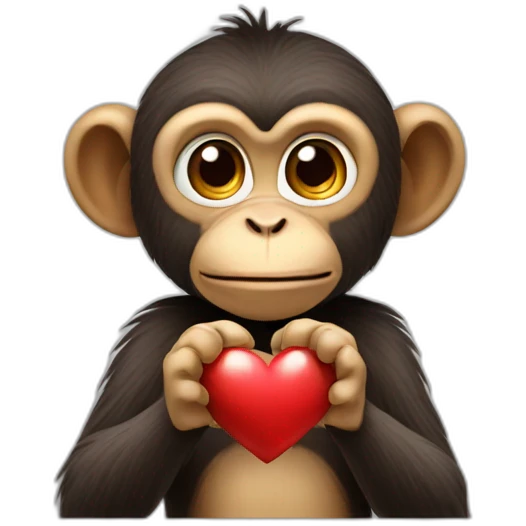 Monkey with a heart emoji