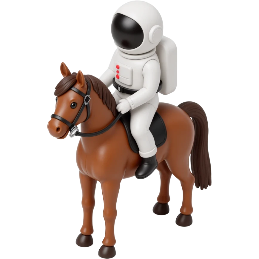 astronaut on horseback with stars in background emoji