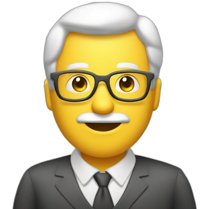 profesor de con fondo de una pizarra con formulas matemáticas emoji