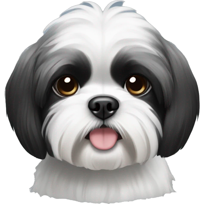 Black and white shihtzu emoji