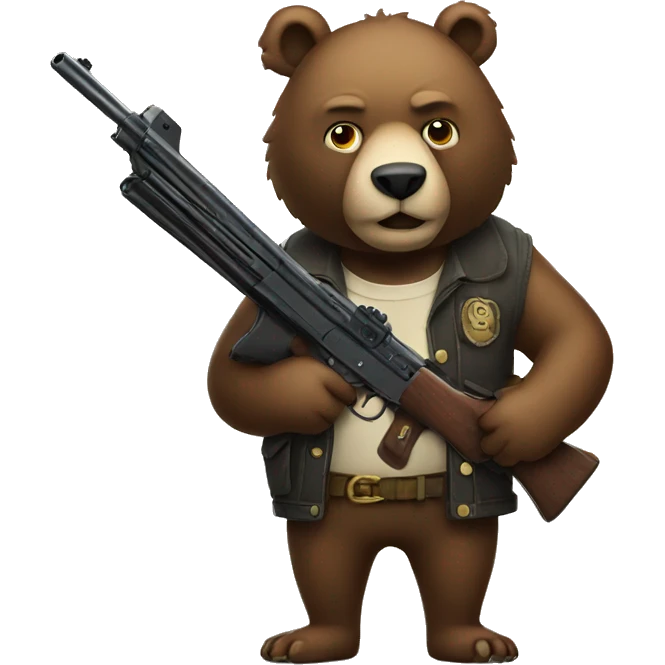 bear with gun emoji