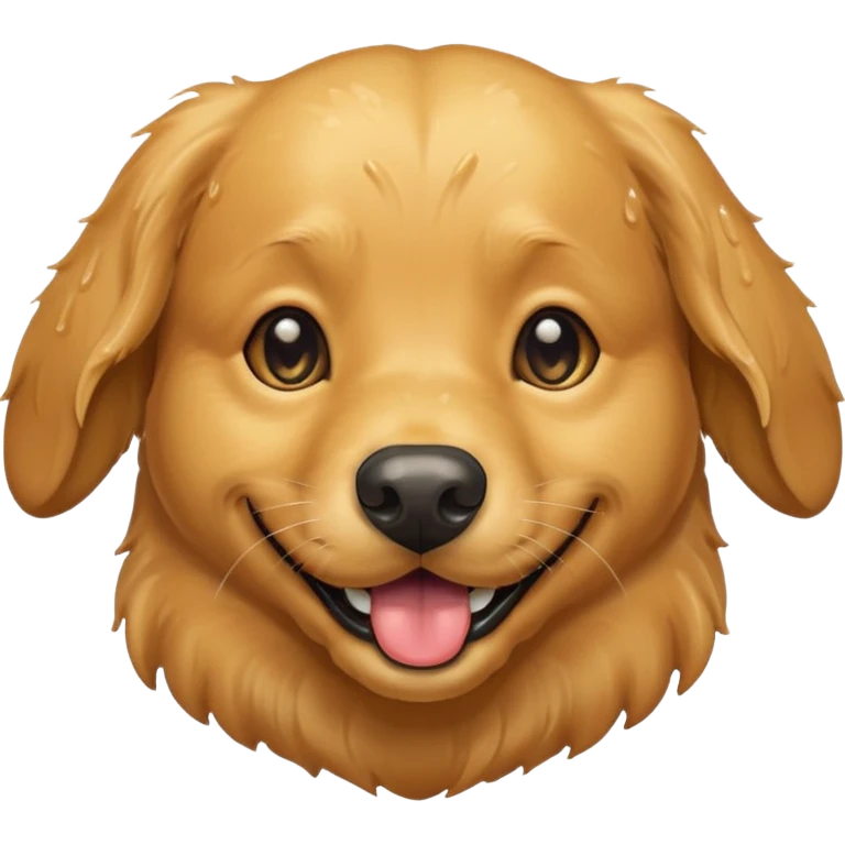 Golden retriever saying good morning  emoji
