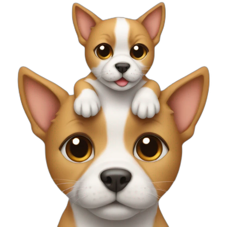 Dog on a cat emoji