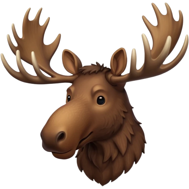 Moose head with no eyes and antlers  emoji