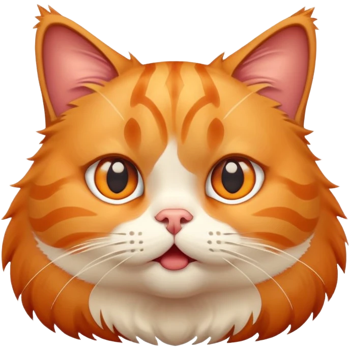 Chunky cat with surprised expression emoji