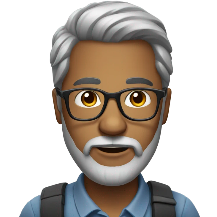 realistic portrait of male with glasses and grey beard  emoji