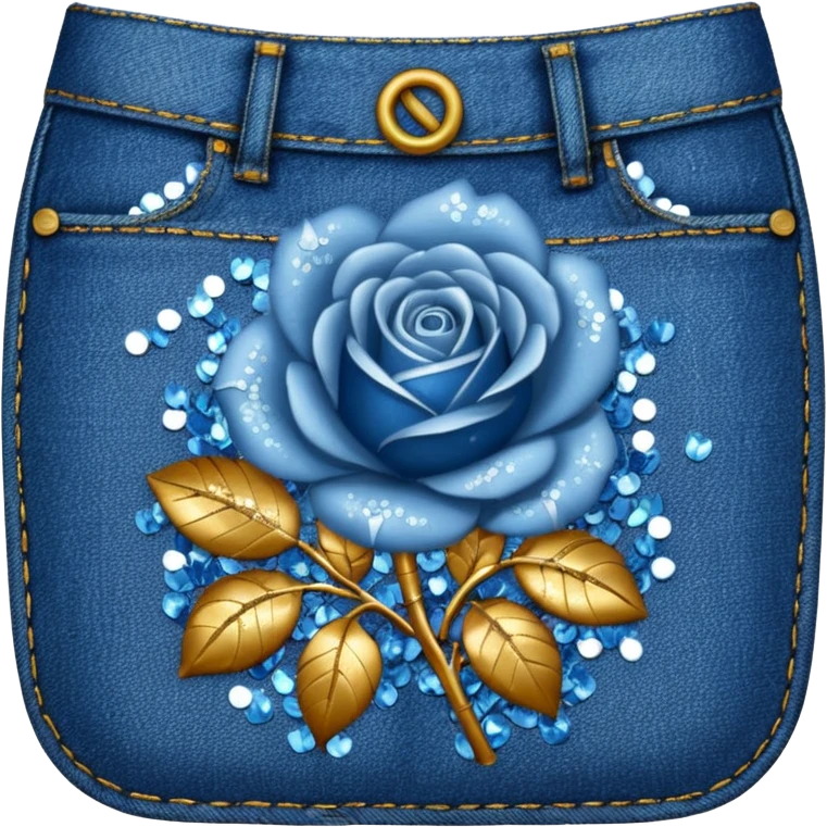 Sequin roses in a denim pocket emoji