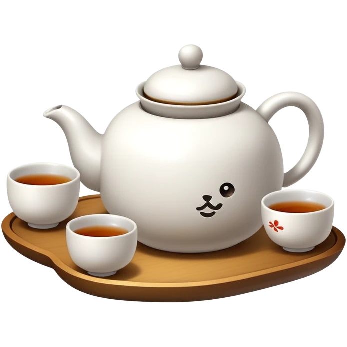 Chinese tea set with small teapot and cups for Kung Fu tea ceremony, emoji style emoji