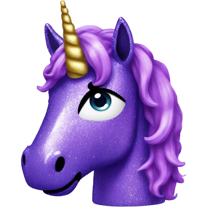 Purple glitter unicorn barf emoji