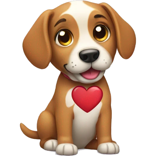 Dog with heart  emoji
