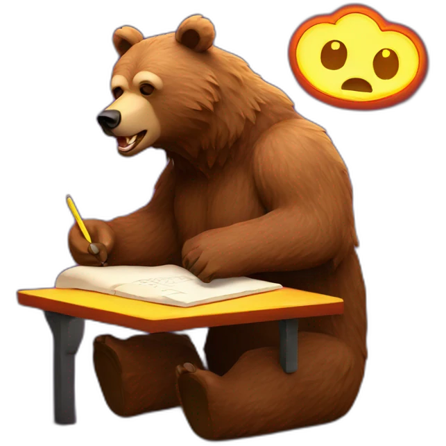 Grizzly writing neon sign emoji
