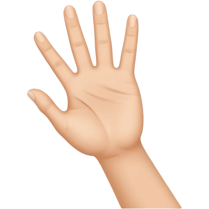  دست راست از مچ توسط دست چپ گرفته شده به سمت بالا دقت کن میگم از مچ  emoji