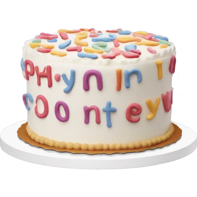 Cake icing letters emoji