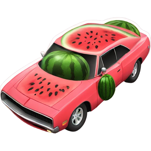Watermelons Dodge Charger modern emoji