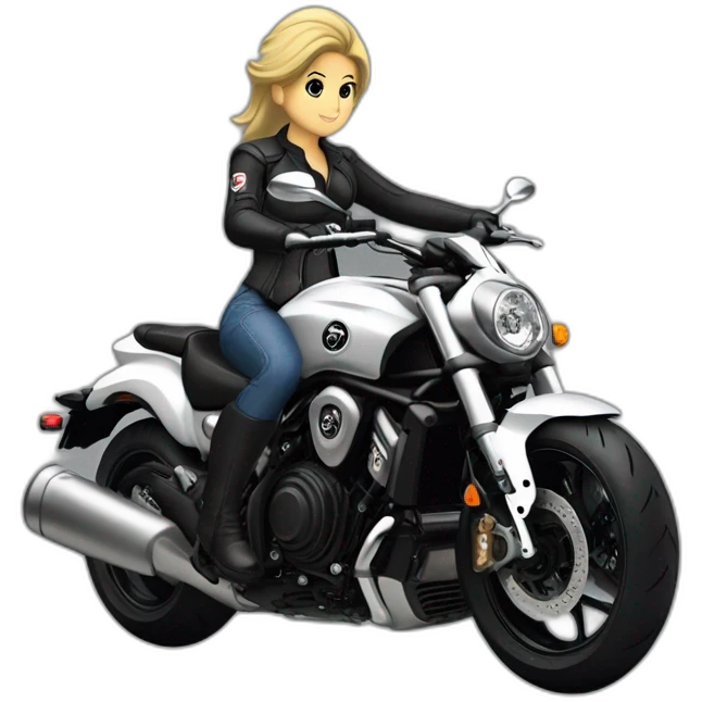 Yamaha Vmax 1700 mujer motera emoji