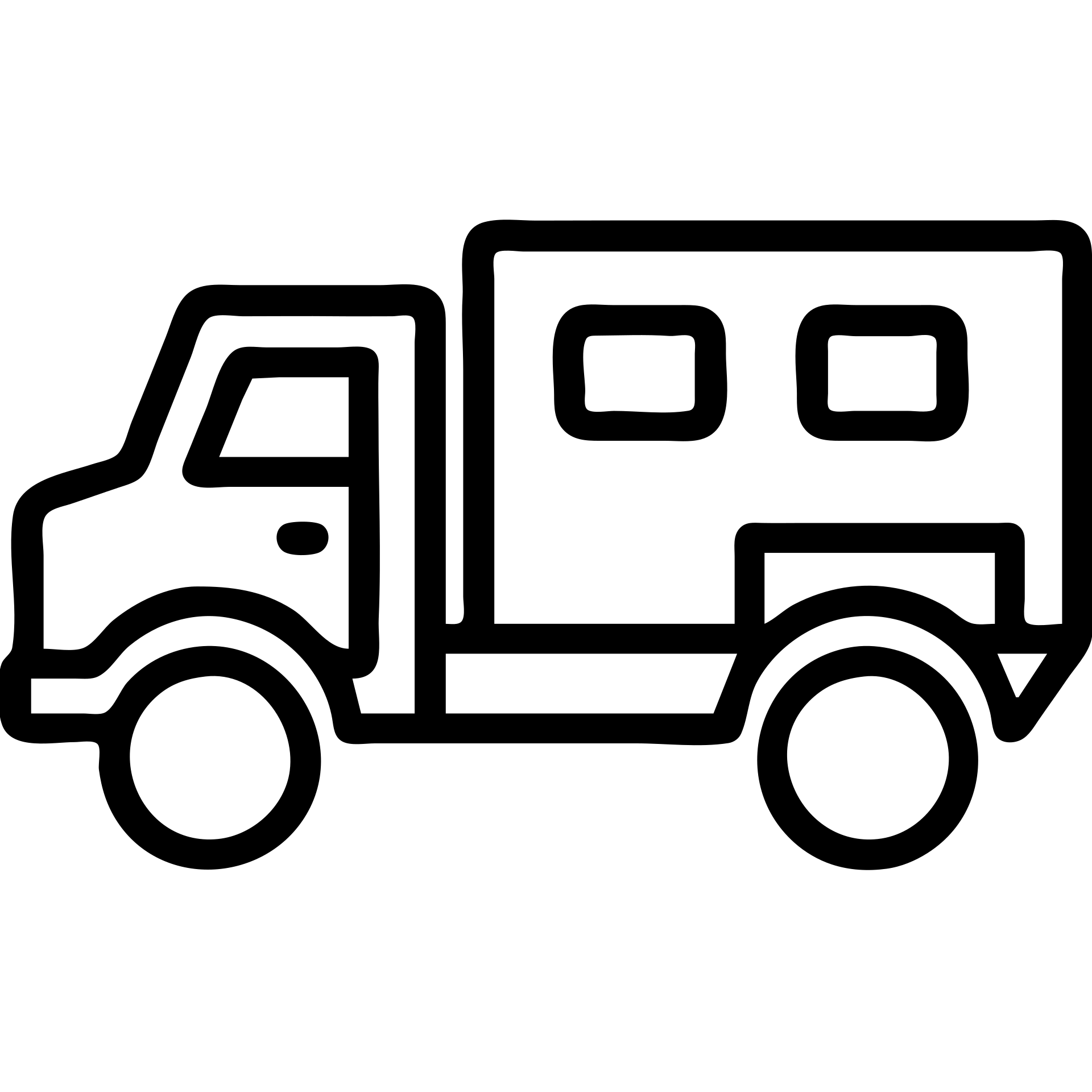 flat icon of European expedition truck, bold lines, no text emoji