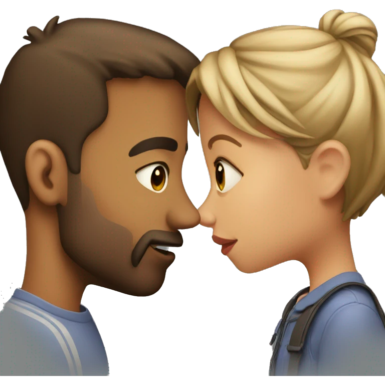 a guy and a girl kissing emoji