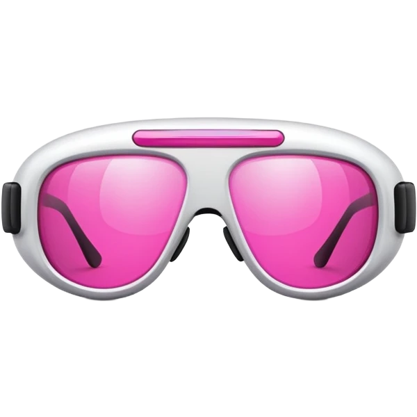 futuristic safety glasses with bright pink lenses, minimalist design emoji