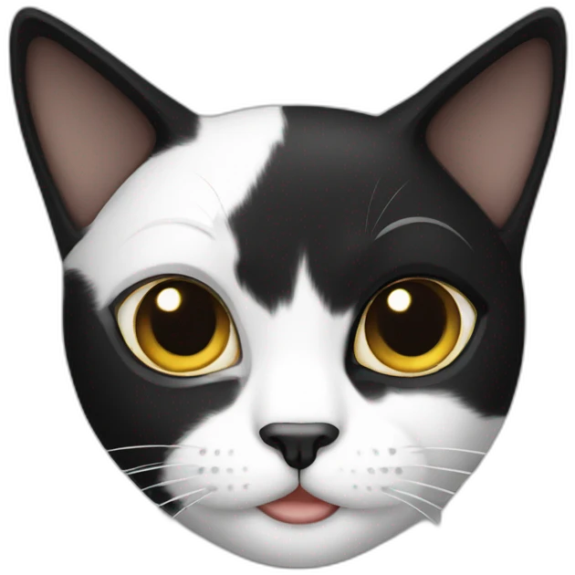black white cat emoji