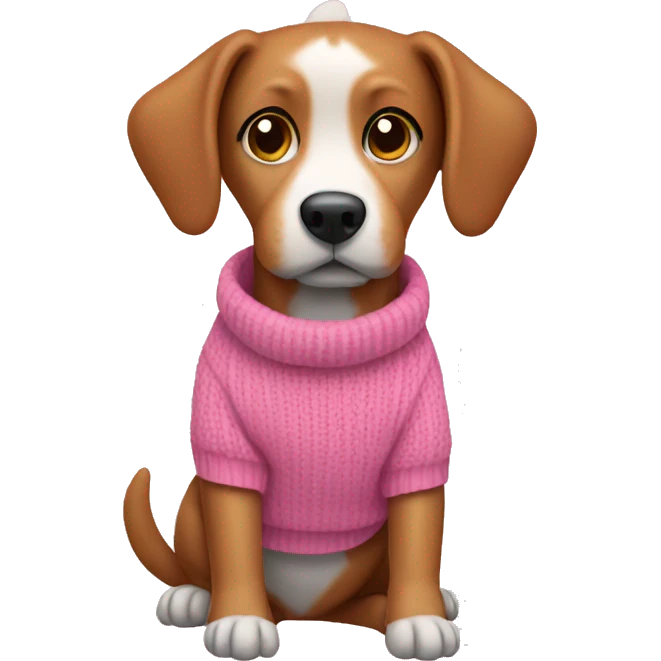 dog wearing pink sweater emoji