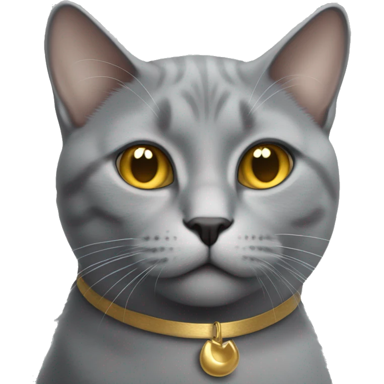 Grey cat with golden earring in ear emoji