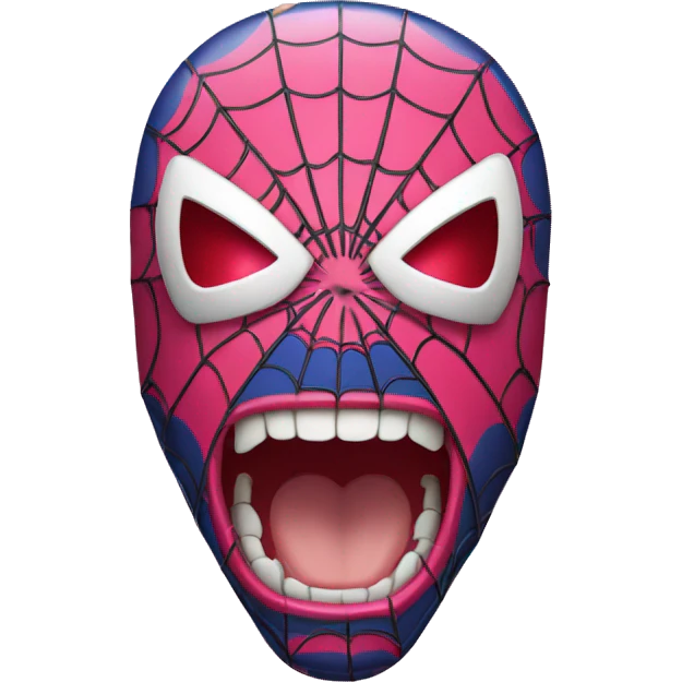 Spiderman emoji with two pink bones emoji