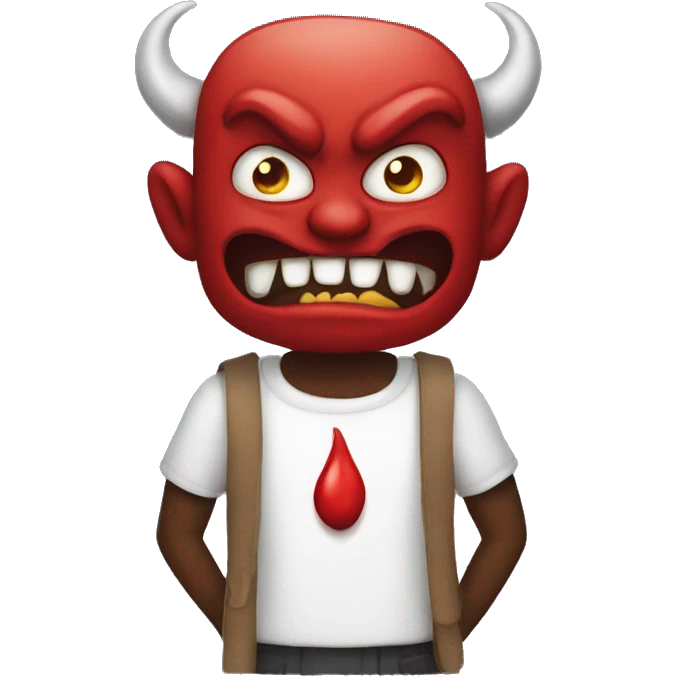 evil iphone demon emoji but black emoji