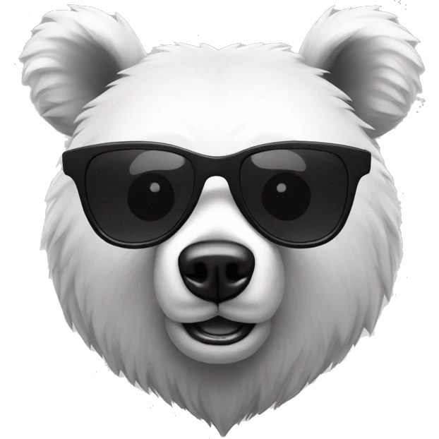 monochrome sunglasses bear emoji
