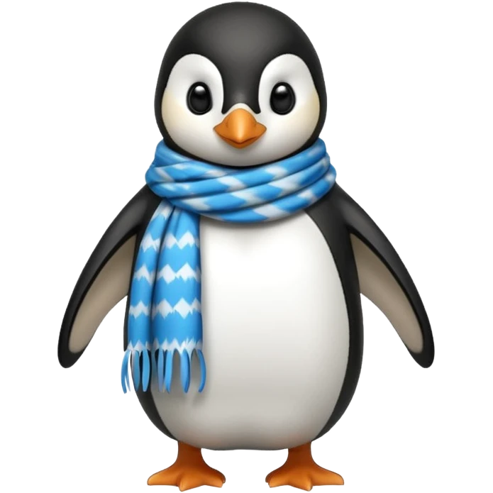 penguin with blue scarf  emoji