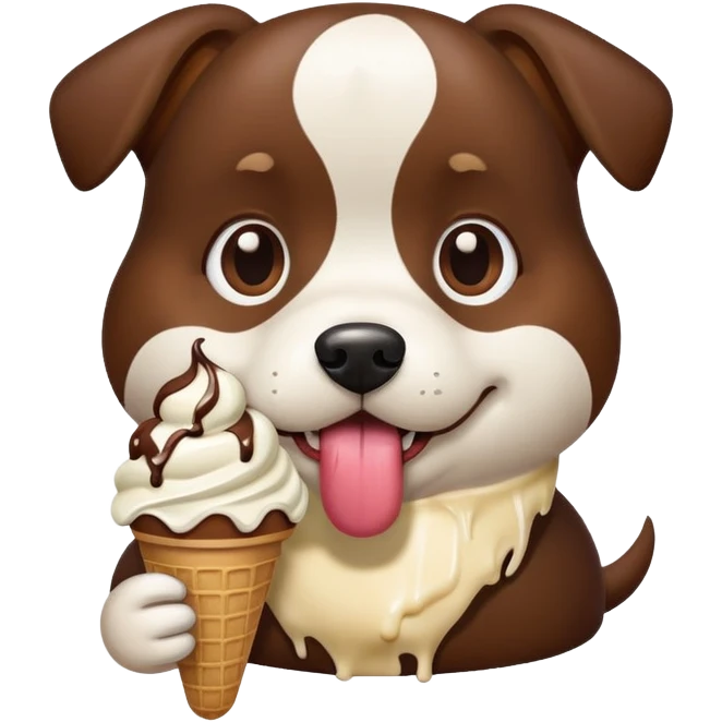 Dog eating ice cream emoji