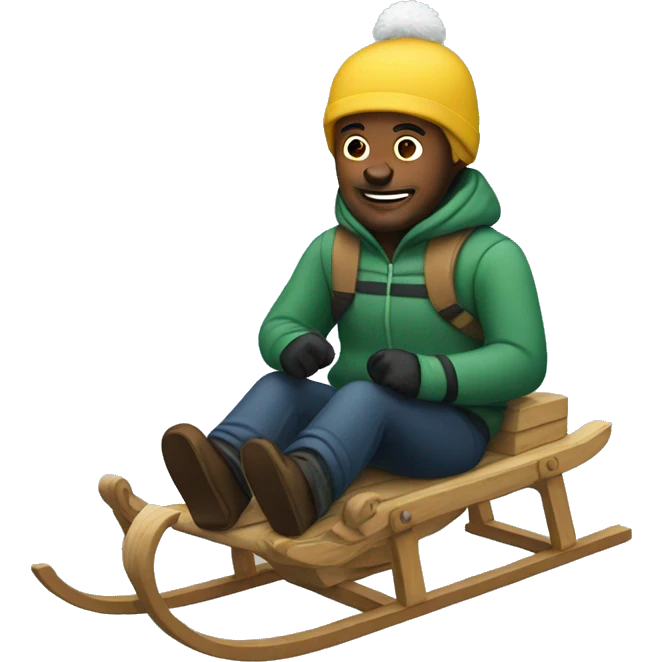 man on sled emoji