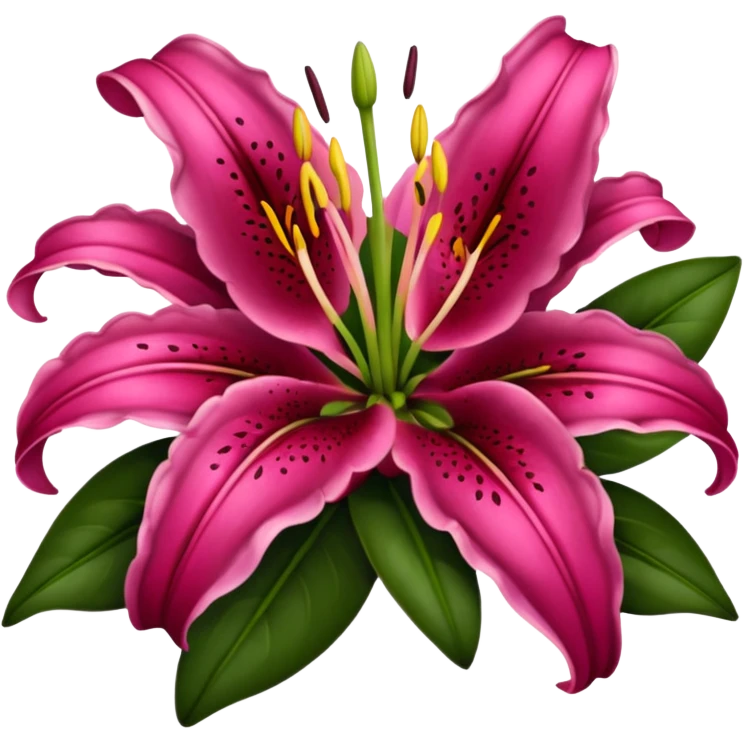 realistic dark pink lilium emoji