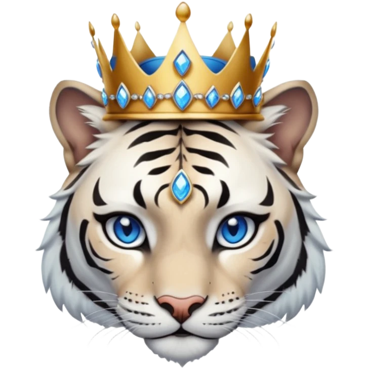 ESO Female white/black tiger khajiit leader of the umbral rose, blue eyes, blue 'third eye' gem, something symbolizing leadership ruling  emoji